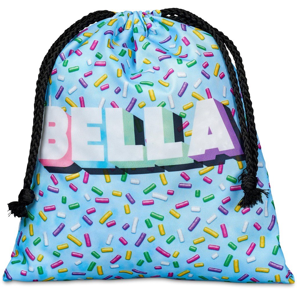 Custom Indian Midi Polyester Drawstring Pouch BLACK - Bags and Backpacks,Custom Backpacks