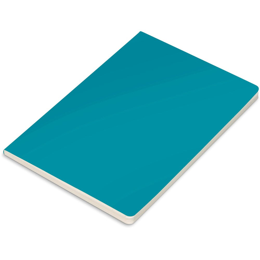 Turquoise notebook closed from Custom Brands