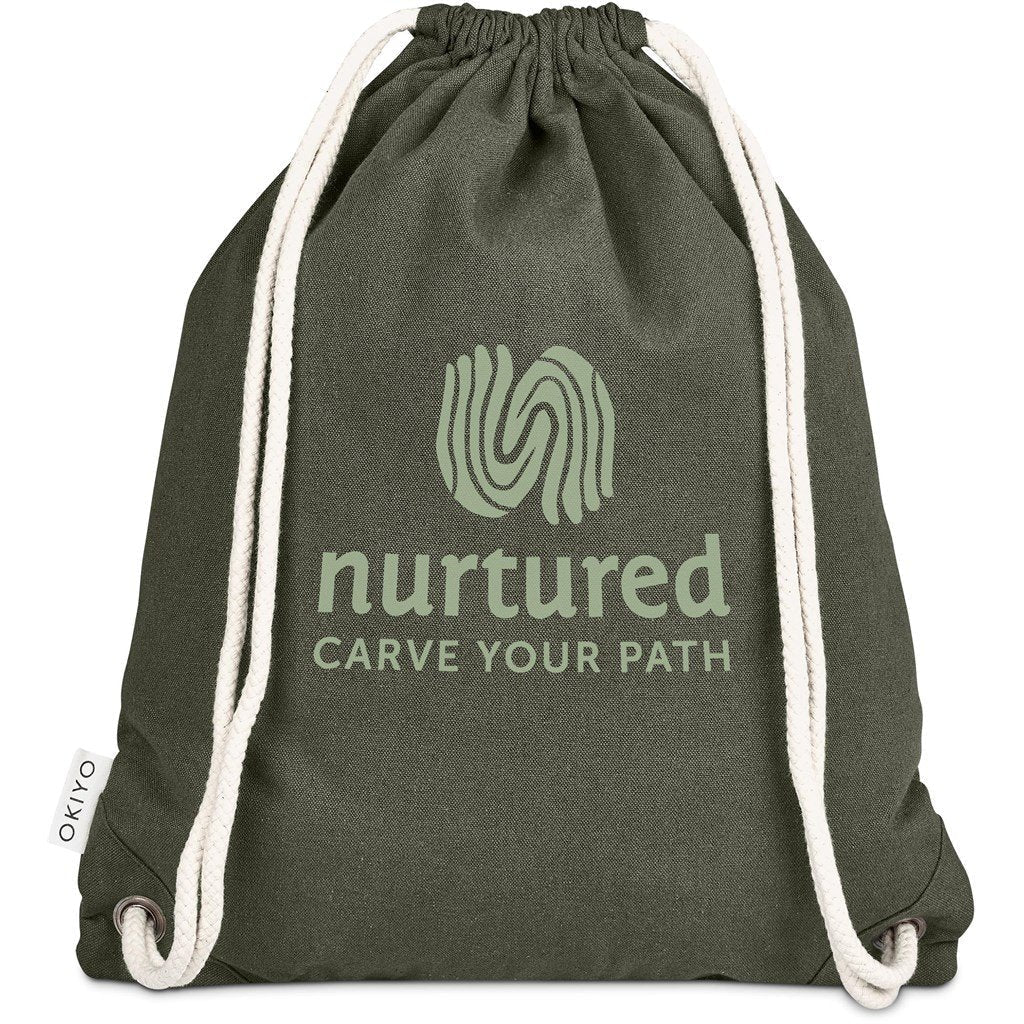 Kinchaku Recycled Canvas Drawstring Bag MILITARY GREEN - Bags,Eco-Friendly Bags,Cotton Products,Bags,Recycled Bags