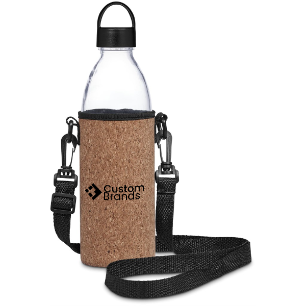 Kork Hands-Free Glass Water Bottle – 850ml Black / BL - Bottles