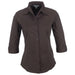 Ladies 3/4 Sleeve Manhattan Striped Shirt - Brown Old 4XL / BROWN OLD - Lounge Shirts,Lounge Shirts