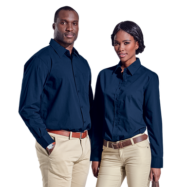 Ladies Basic Poly Cotton Blouse Long Sleeve - Shirts-Corporate