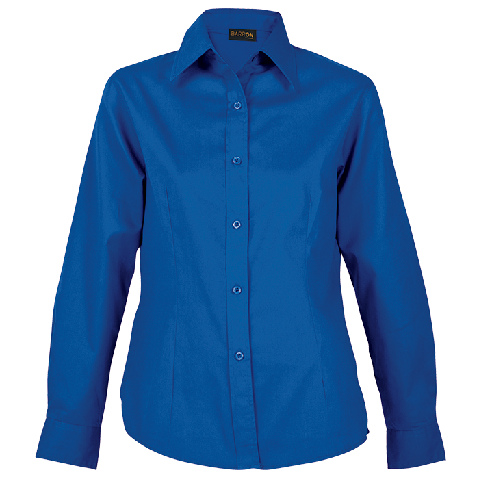 Ladies Brushed Cotton Twill Blouse Long Sleeve Royal / 3XL / Last Buy - Shirts-Corporate