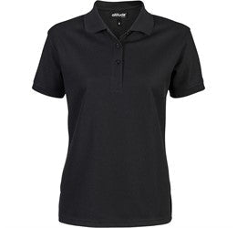 Ladies Exhibit Golf Shirt-L-Black-BL