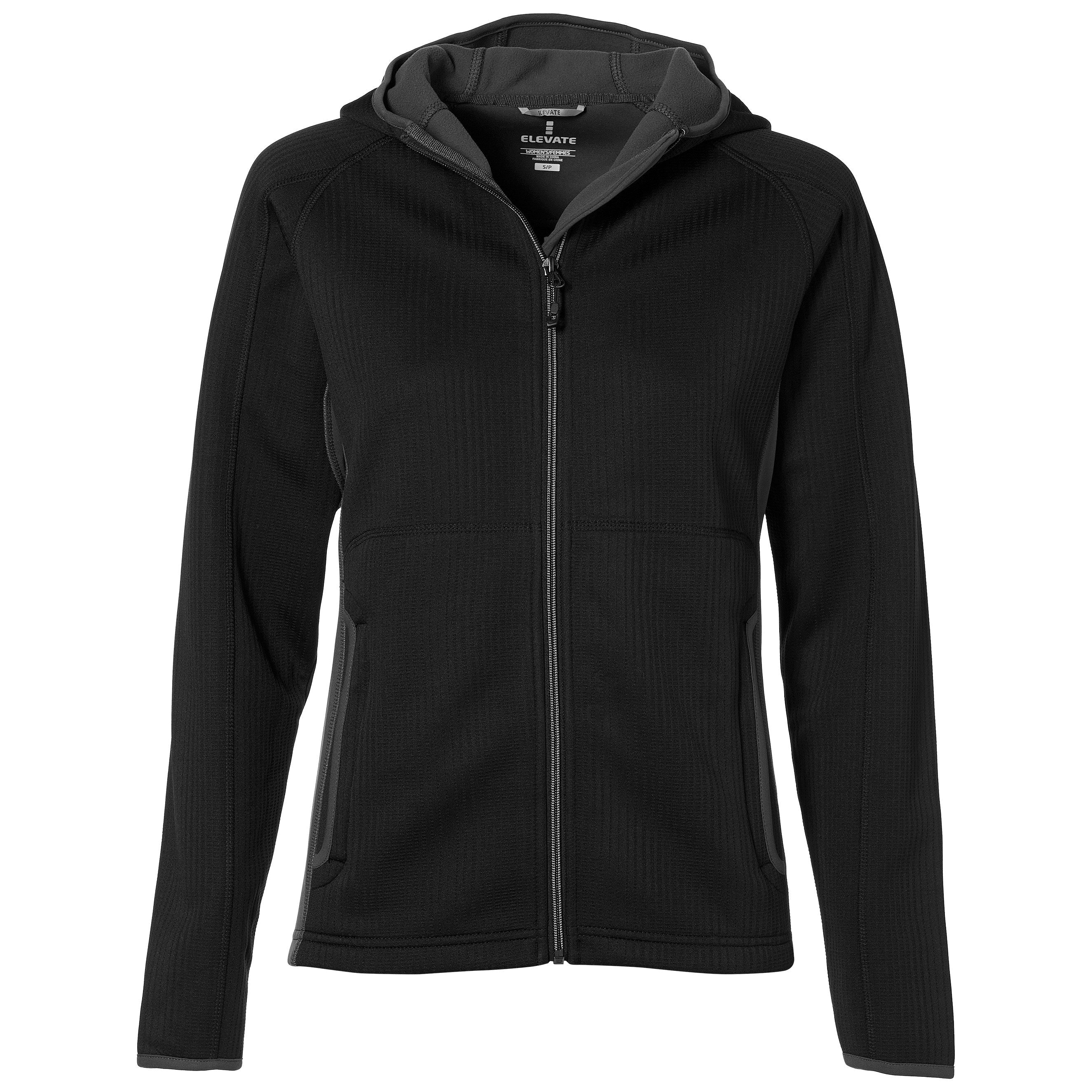 Ladies Ferno Bonded Knit Jacket - Blue Only-L-Black-BL