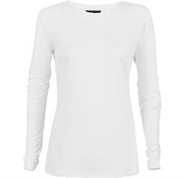 Ladies Long Sleeve All Star T-Shirt-L-White-W
