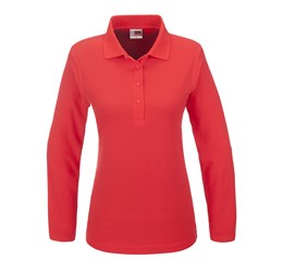 Ladies Long Sleeve Boston Golf Shirt - Black Only-