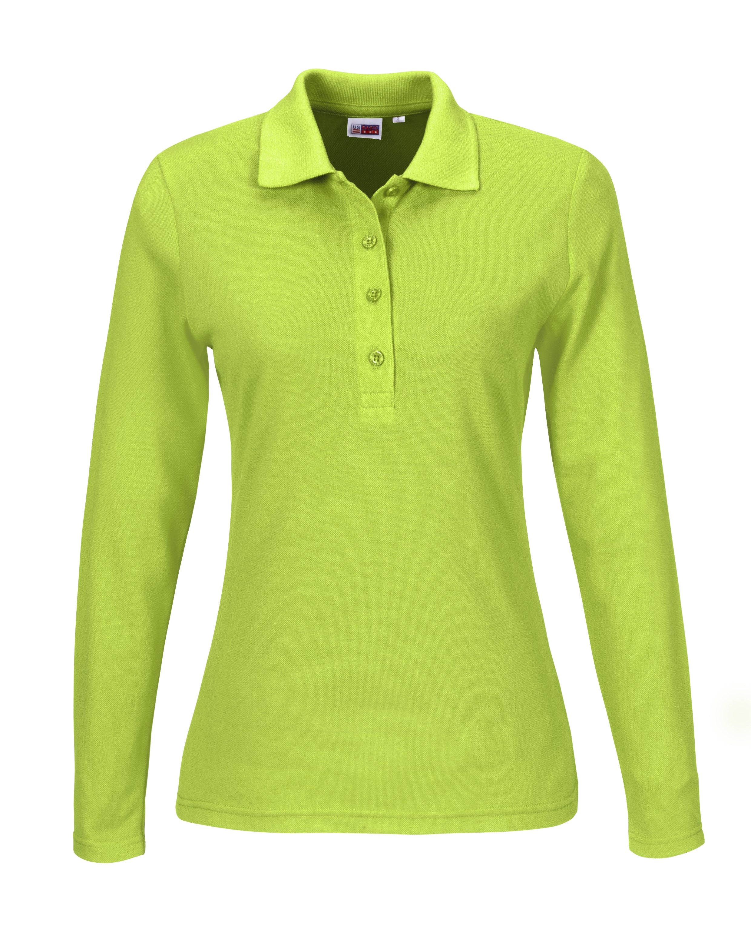 Ladies Long Sleeve Elemental Golf Shirt-2XL-Lime-L