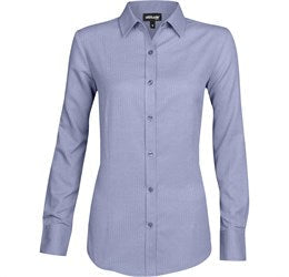 Ladies Long Sleeve Nottingham Shirt-L-Navy-N