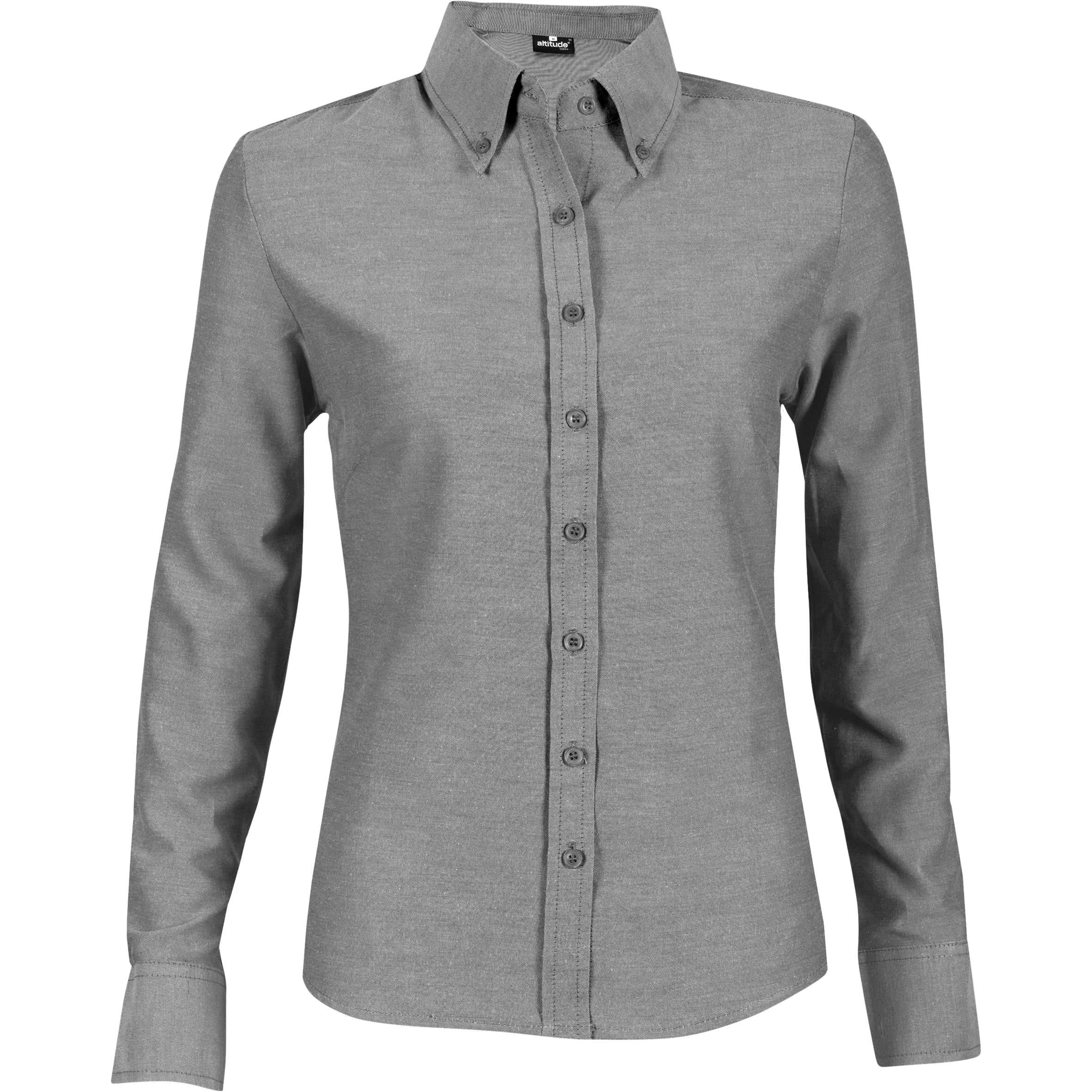 Ladies Long Sleeve Oxford Shirt - White Only-