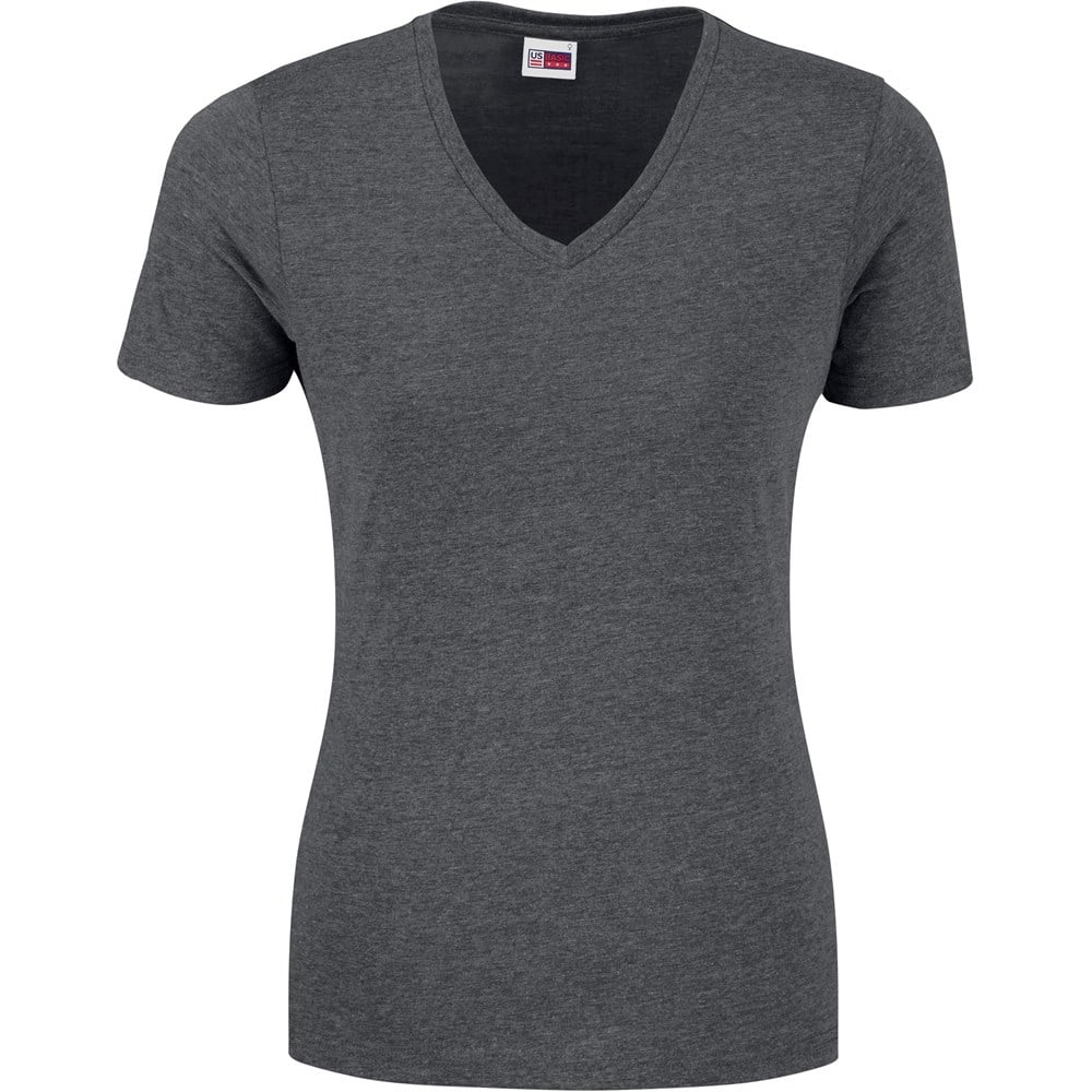 Ladies Michigan Melange V-Neck T-Shirt 4XL / Dark Grey / DG2