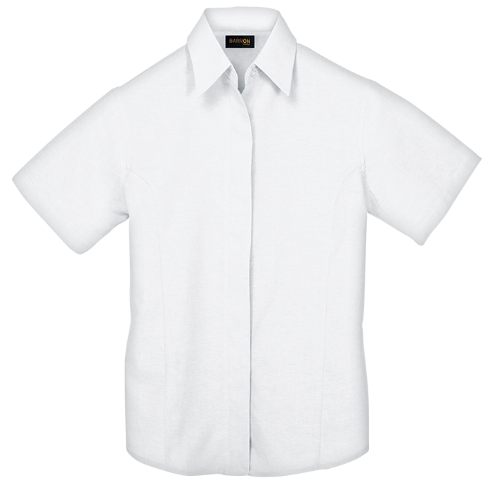 Ladies Oxford Blouse Short Sleeve  White / SML / 