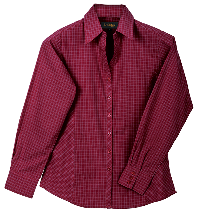 Ladies Pioneer Check Blouse Long Sleeve Red / XS / Last Buy - Shirts-Corporate