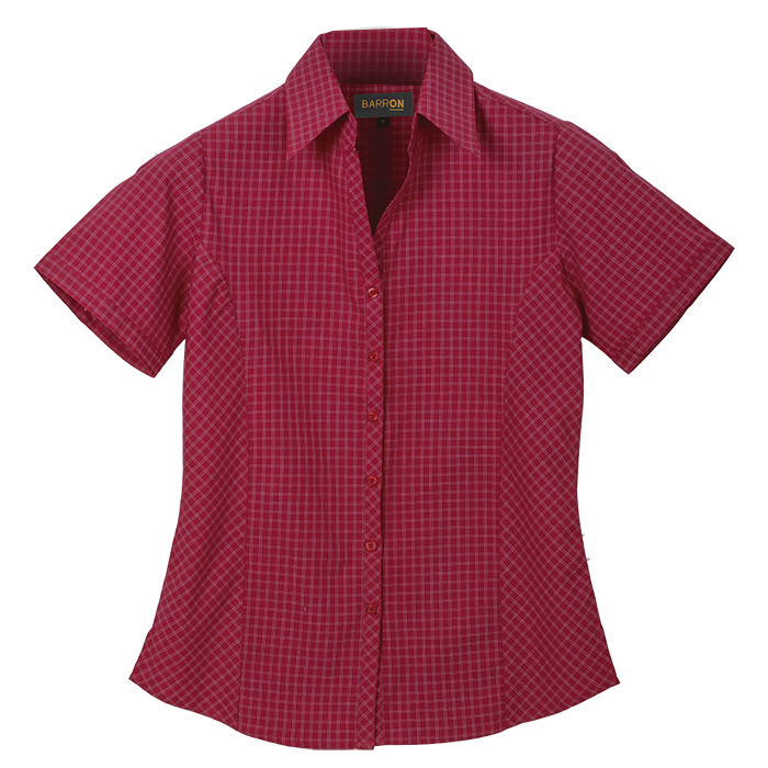 Ladies Pioneer Check Blouse Short Sleeve Red / XS / Last Buy - Shirts-Corporate