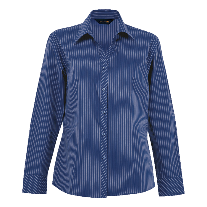 Ladies Quest Long Sleeve Blouse Blue/White / SML / Regular - Shirts-Corporate