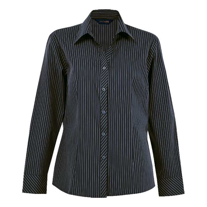 Ladies Quest Long Sleeve Blouse Navy/White / SML / Regular - Shirts-Corporate