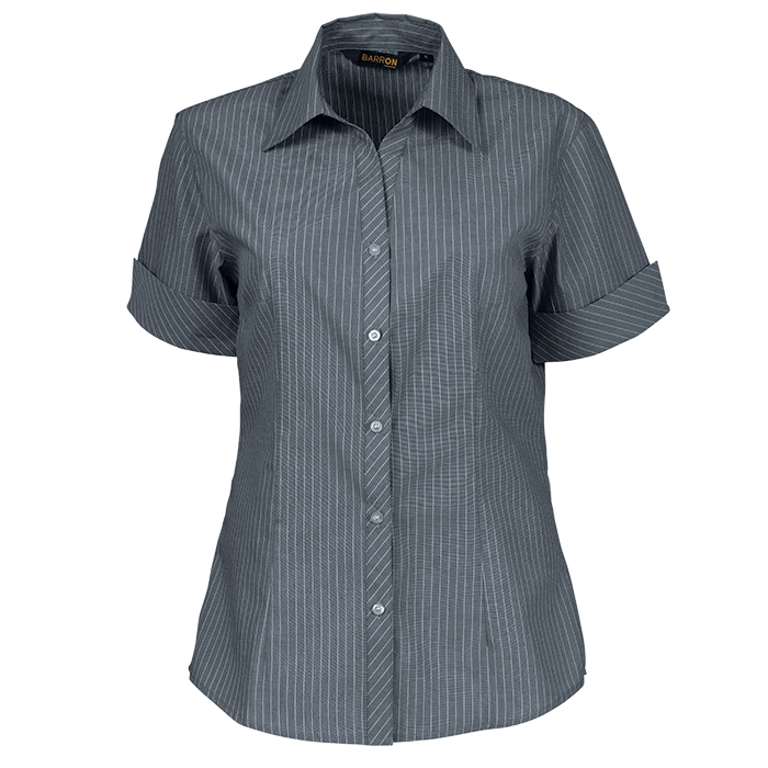 Ladies Quest Short Sleeve Blouse Grey/White / SML / Regular - Shirts-Corporate