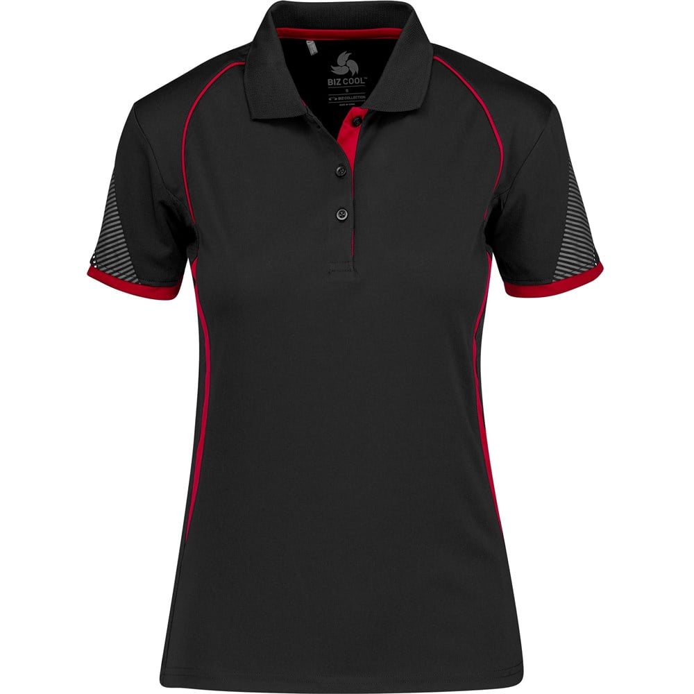 Ladies Razor Golf Shirt 3XL / Black With Red / BLR