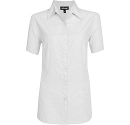 Ladies Short Sleeve Empire Shirt-L-White-W