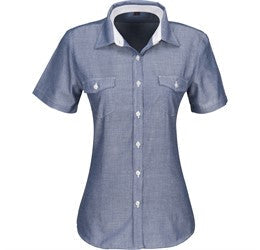 Ladies Short Sleeve Windsor Shirt - Red Only-