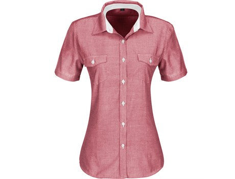Ladies Short Sleeve Windsor Shirt - Red Only-