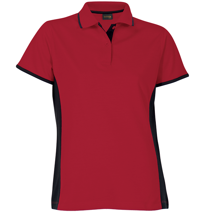 Ladies Two-Tone Golfer Red/Black / XL / Last Buy - Golf Shirts