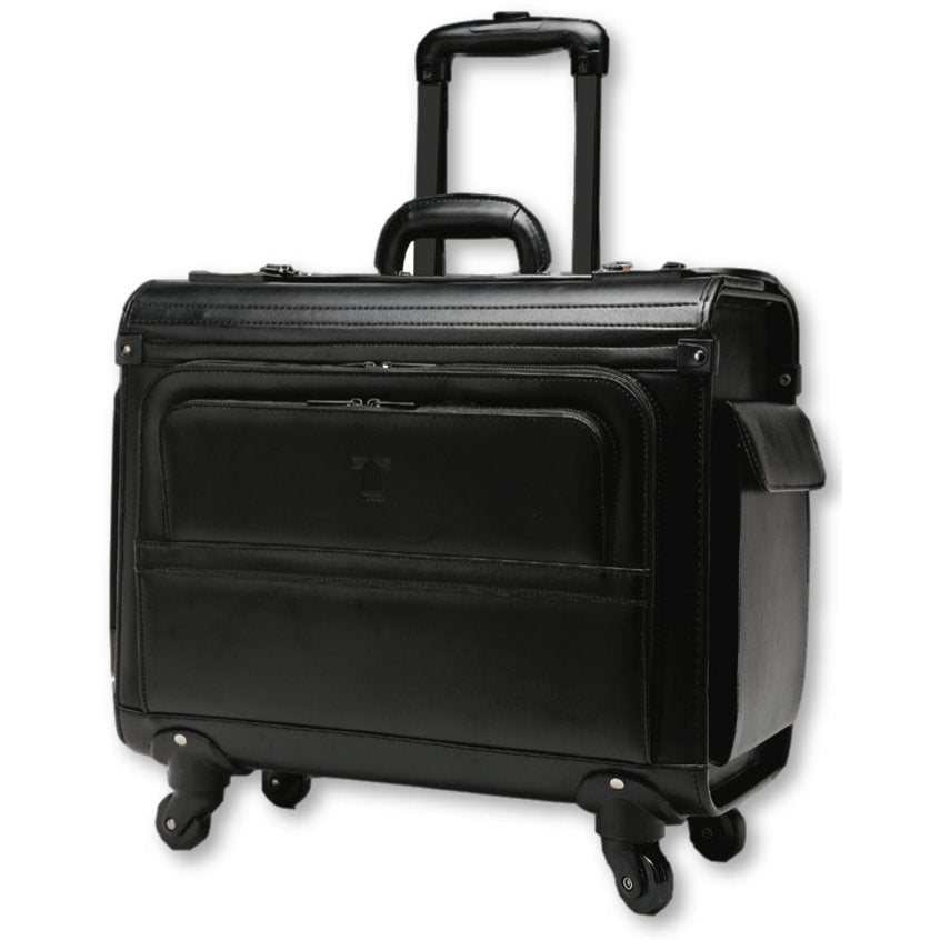 Leather Laptop Pilot Case with Wheels 4 Spinning - Bags