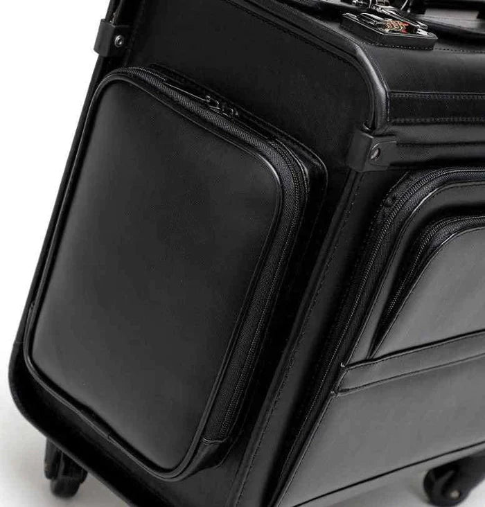 Leather Laptop Pilot Case with Wheels - Bags