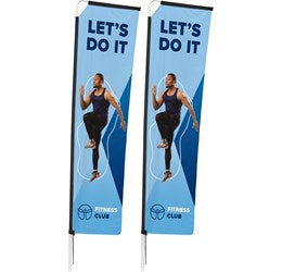Legend 3m Sublimated Telescopic Single-Sided Flying Banner (Set Of 2)-Banners