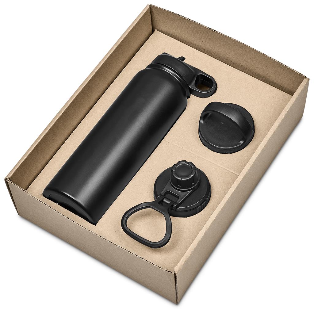 Madeira Exchangeable Lids Bottle Gift Set BLACK - Sets,Drinkware Sets