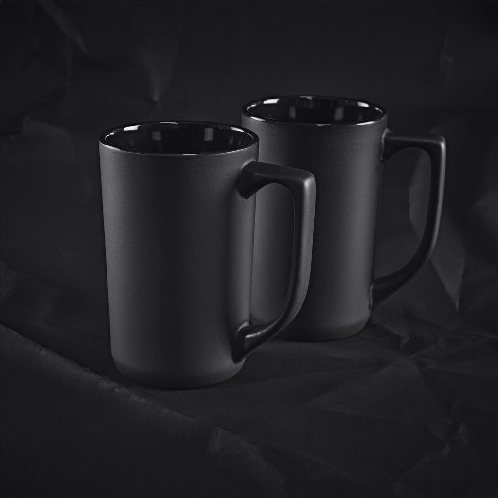 Marcella Ceramic Coffee Mug – 540ml BLACK - Mugs,Drinkware