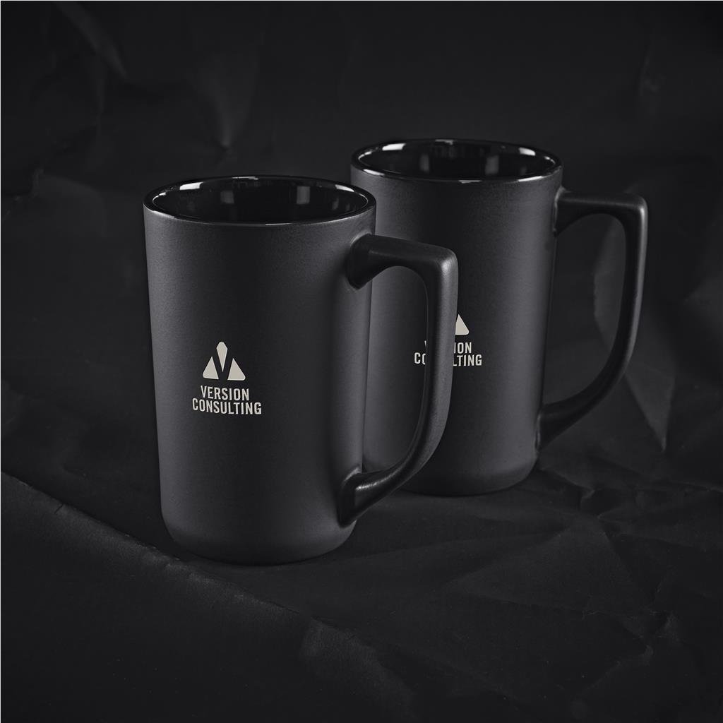 Marcella Ceramic Coffee Mug – 540ml BLACK - Mugs,Drinkware