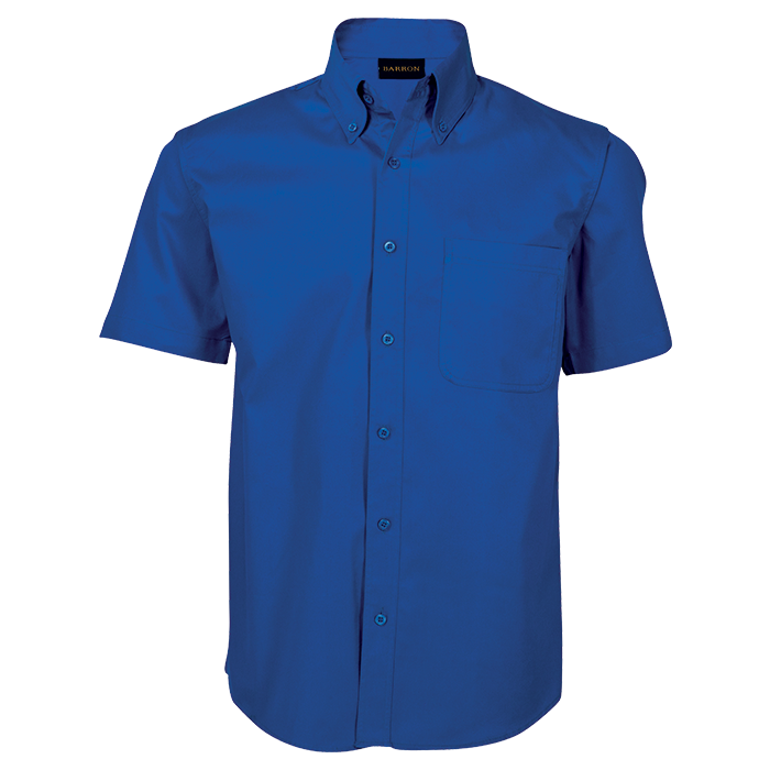 Mens Brushed Cotton Twill Lounge Short Sleeve Royal / 3XL / Regular - Shirts-Corporate