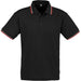 Mens Cambridge Golf Shirt - Black Red Only-L-Black With Red-BLR