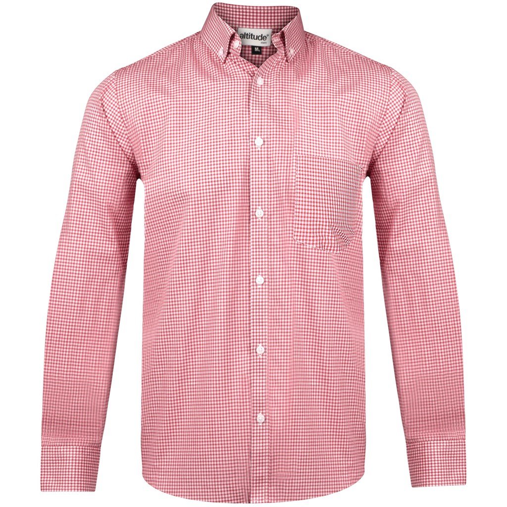Mens Long Sleeve Edinburgh Shirt  - Red