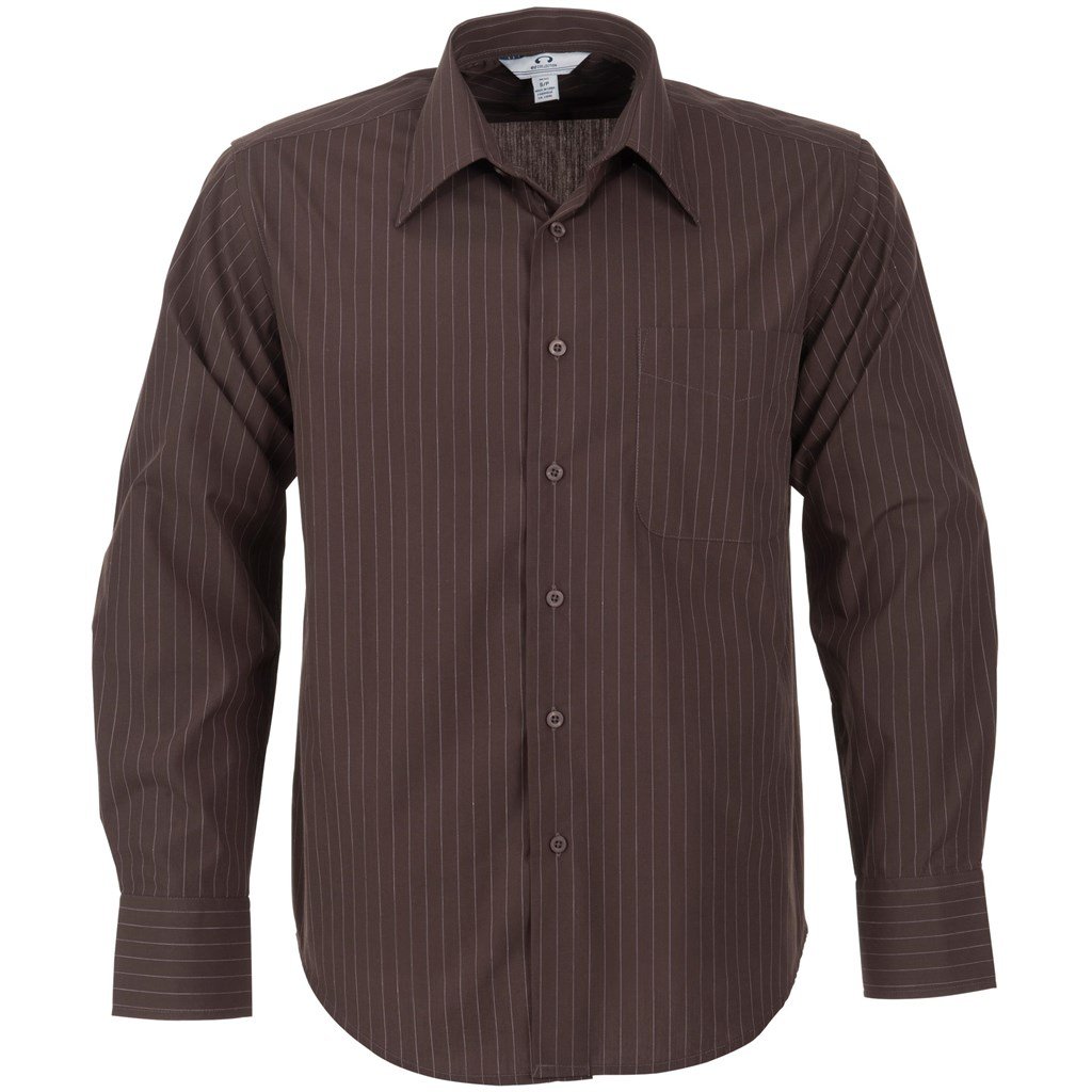 Mens Long Sleeve Manhattan Striped Shirt - Brown Old S / BROWN OLD - Lounge Shirts,Lounge Shirts