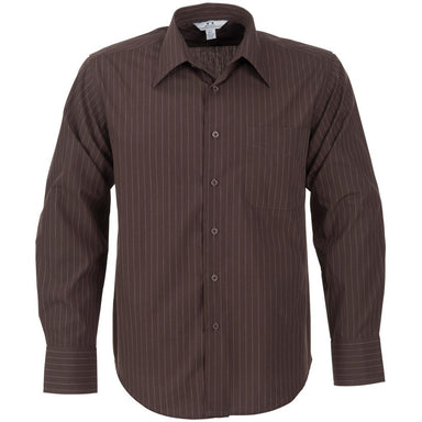 Mens Long Sleeve Manhattan Striped Shirt - Brown Old S / BROWN OLD - Lounge Shirts,Lounge Shirts