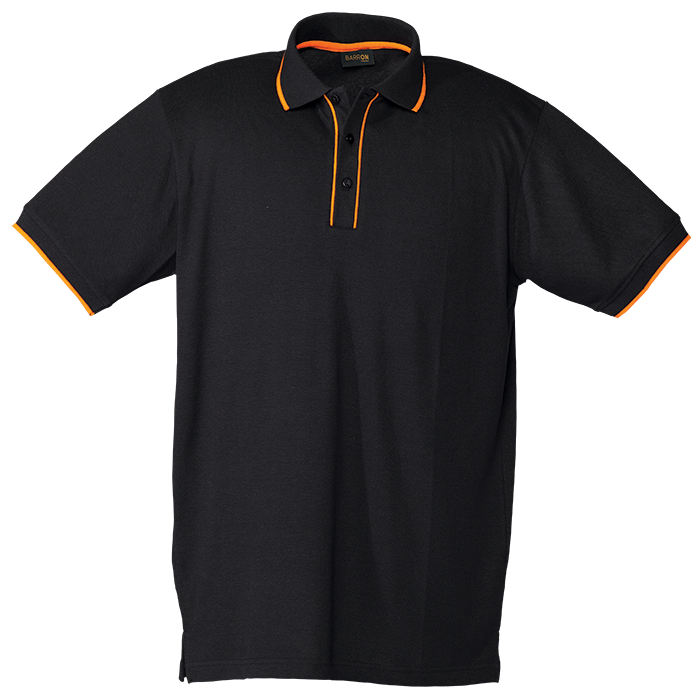 Mens Piping Golfer  Black/Orange / SML / Last Buy - 
