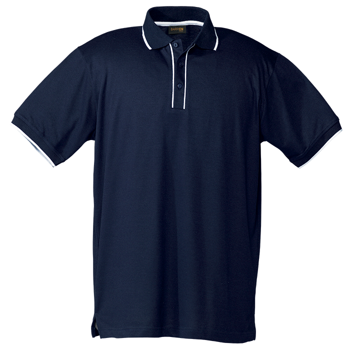 Mens Piping Golfer Navy/White / SML / Regular - Golf Shirts