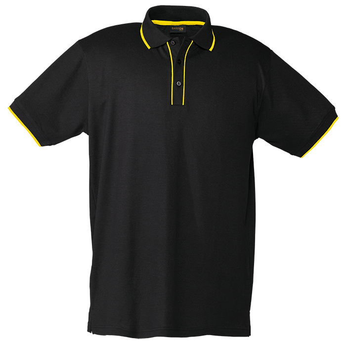 Mens Piping Golfer  Black/Yellow / SML / Regular - Golf