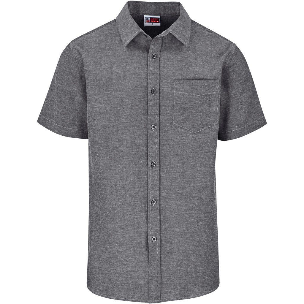 Mens Short Sleeve Oxford Shirt S / DARK GREY - Lounge Shirts
