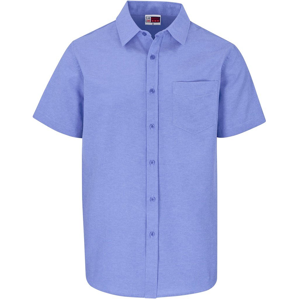 Mens Short Sleeve Oxford Shirt S / SKY BLUE - Lounge Shirts