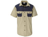 Mens Short Sleeve Serengeti 2-Tone Bush Shirt-