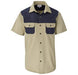 Mens Short Sleeve Serengeti 2-Tone Bush Shirt-L-Stone-ST