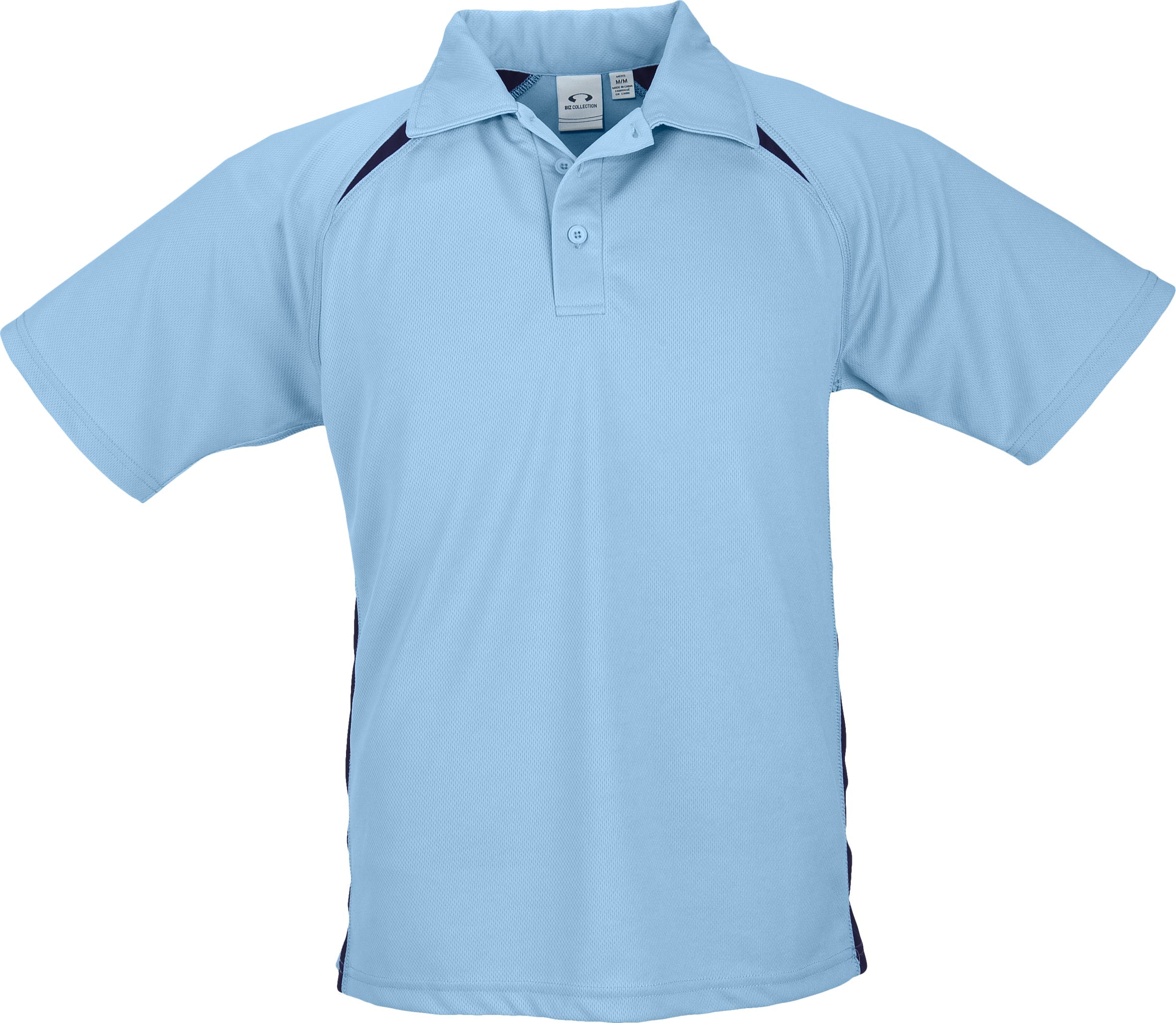 Mens Splice Golf Shirt-L-Light Blue-LB