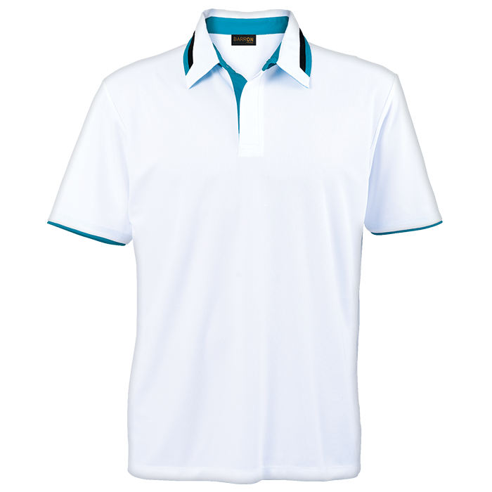 Mens Vital Golf Shirt White/Blue/Black / SML / Regular - Shirts