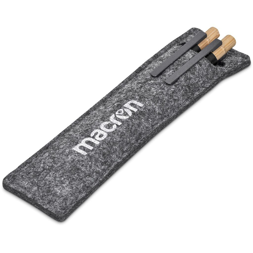 Mimo Recycled Aluminum Ball Pen & Pencil Set - and Sets,Bamboo Products,Recycled Writing Instruments