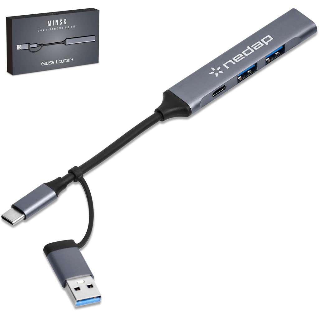 Minsk 2-in-1 Connector USB Hub GUN METAL - Hubs,Technology