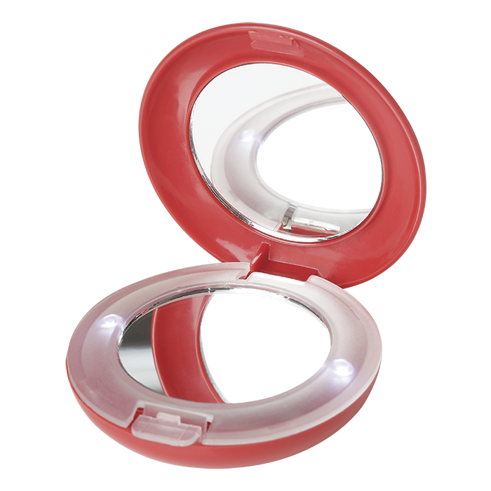 Mirror with 2 LED Light Red / STD / Last Buy - Novelties