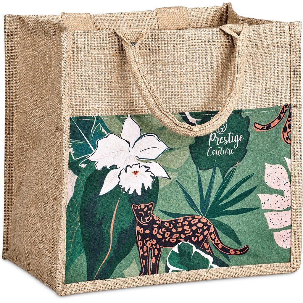 Nuri Sublimated Pocket Jute Tote NATURAL - Eco-Friendly Bags,Shoppers and Totes,Jute Products,Bags,Custom Shopper Bags,Custom Bags